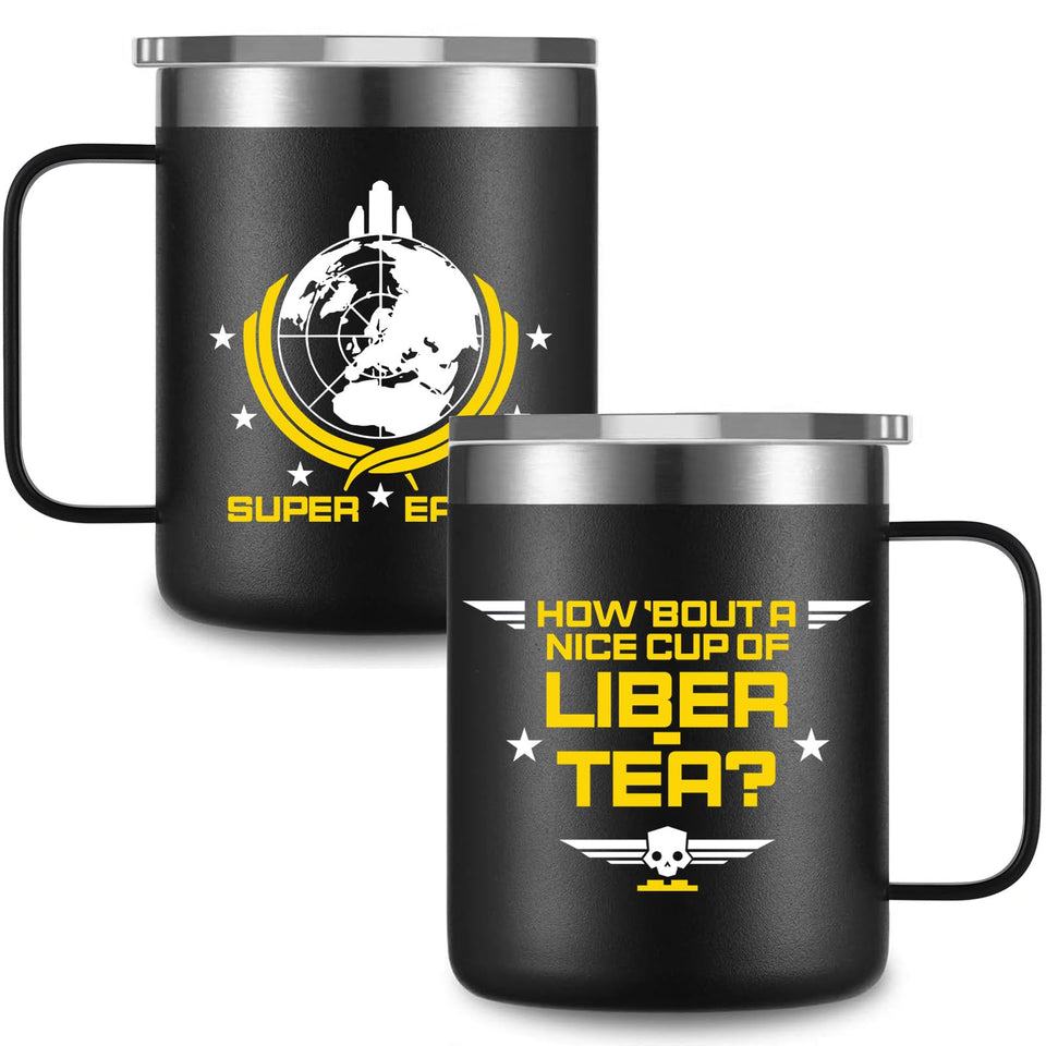 DANTY Libertea mug front design ideal for gaming sessions and daily coffee.