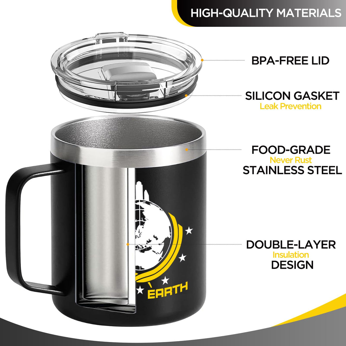 DANTY sliding lid close-up showing spill-resistant seal for travel.