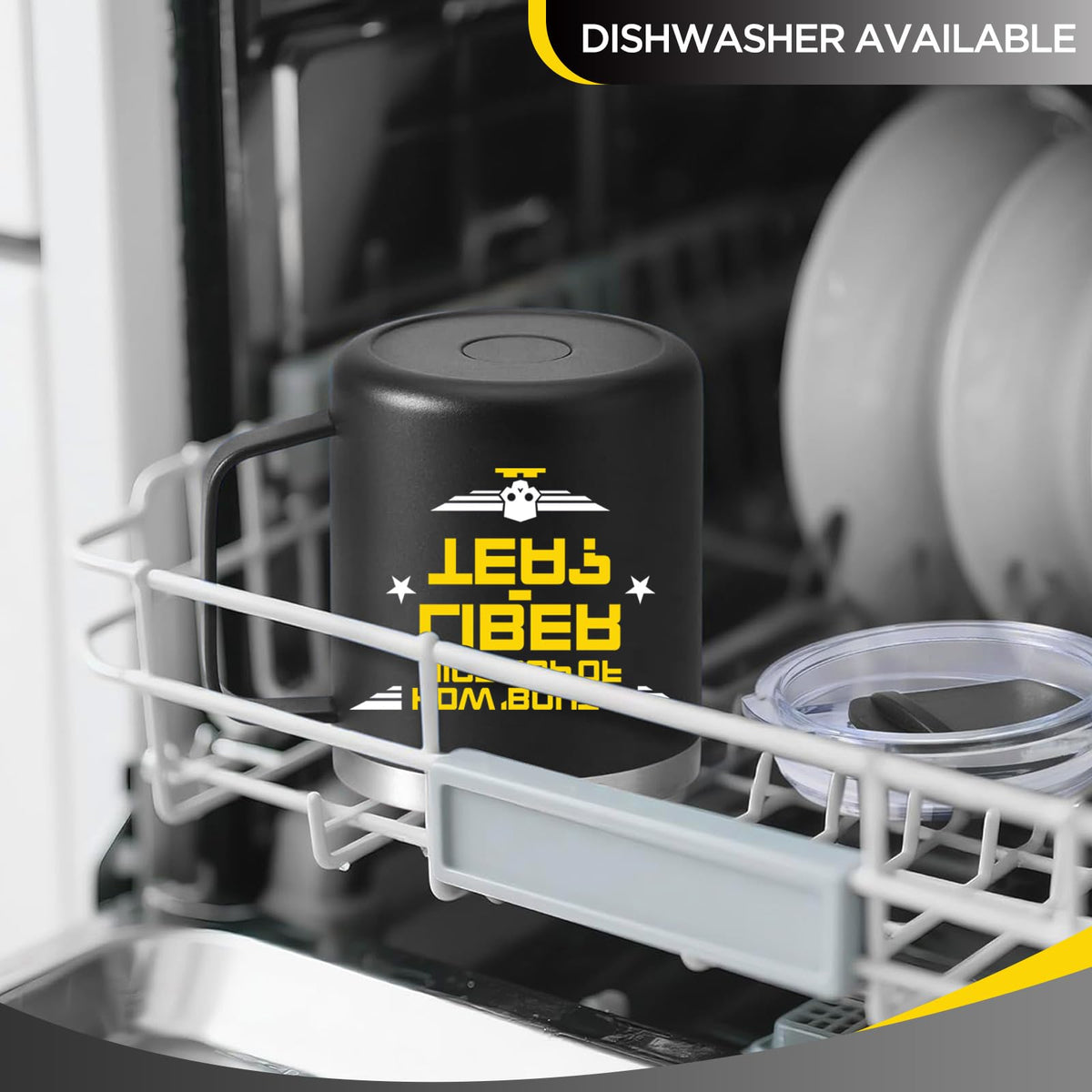 DANTY top rack dishwasher-friendly mug for easy cleaning.