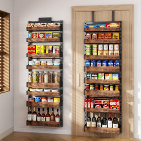 DAOTENGQL 8-tier over-the-door pantry organizer front view shows tall bottles neatly organized