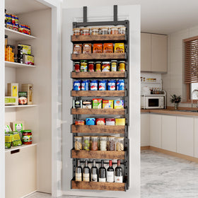 DAOTENGQL 8-tier pantry organizer mounted in a kitchen for efficient storage