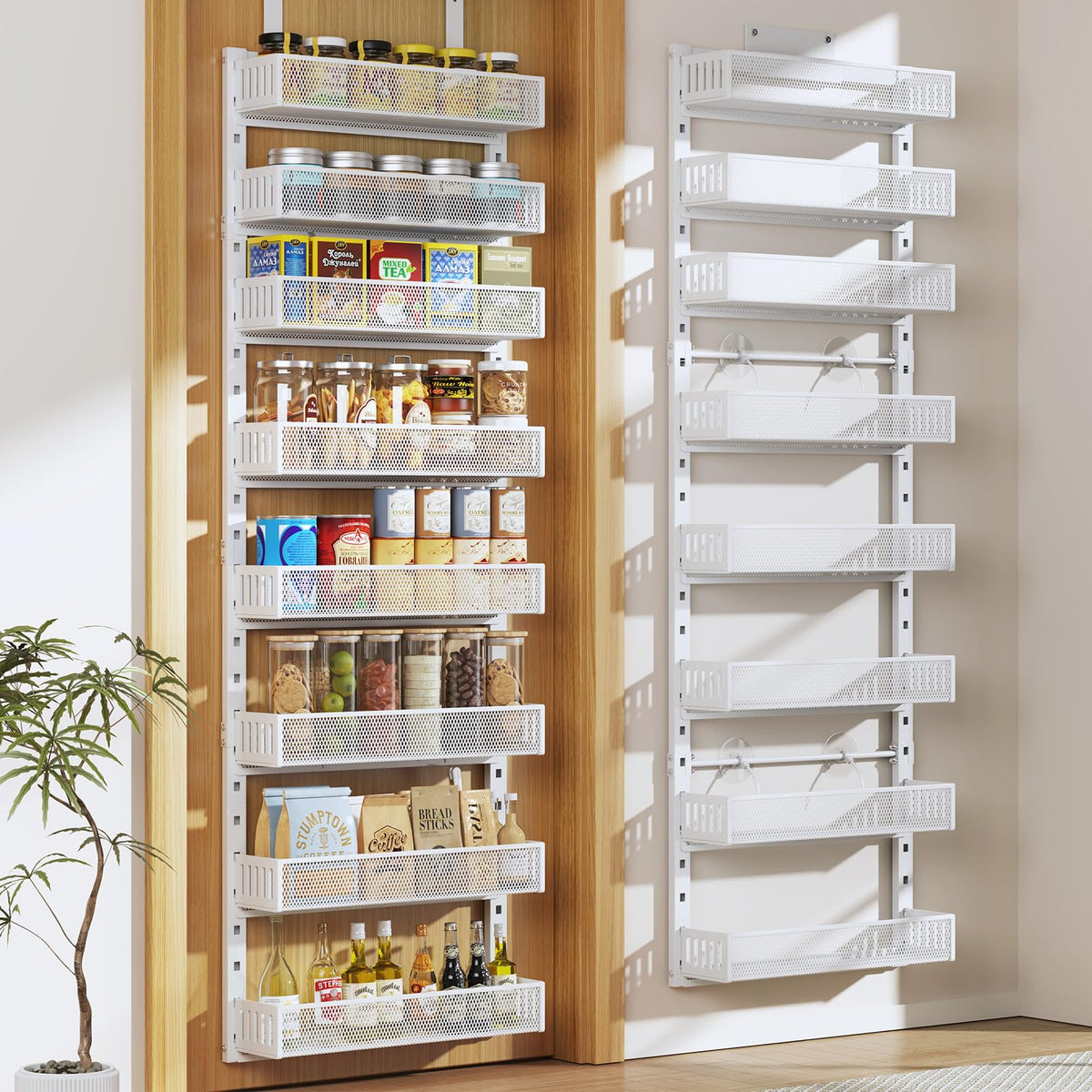 DAOTENGQL over-door spice rack with heavy-duty frame for clutter-free kitchen storage.