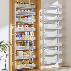 DAOTENGQL over-door spice rack with heavy-duty frame for clutter-free kitchen storage.