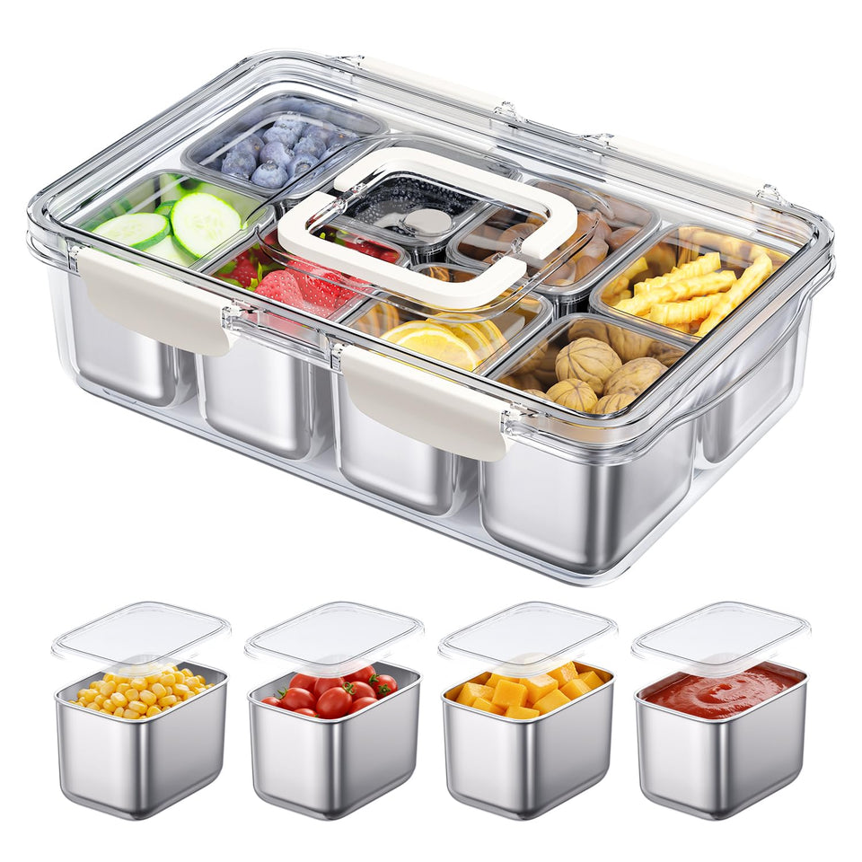 DAOTENGQL Snackle Box with 8 compartments for organized snacking on the go