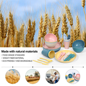 DAPIPIK stackable wheat straw dinnerware design saving kitchen space