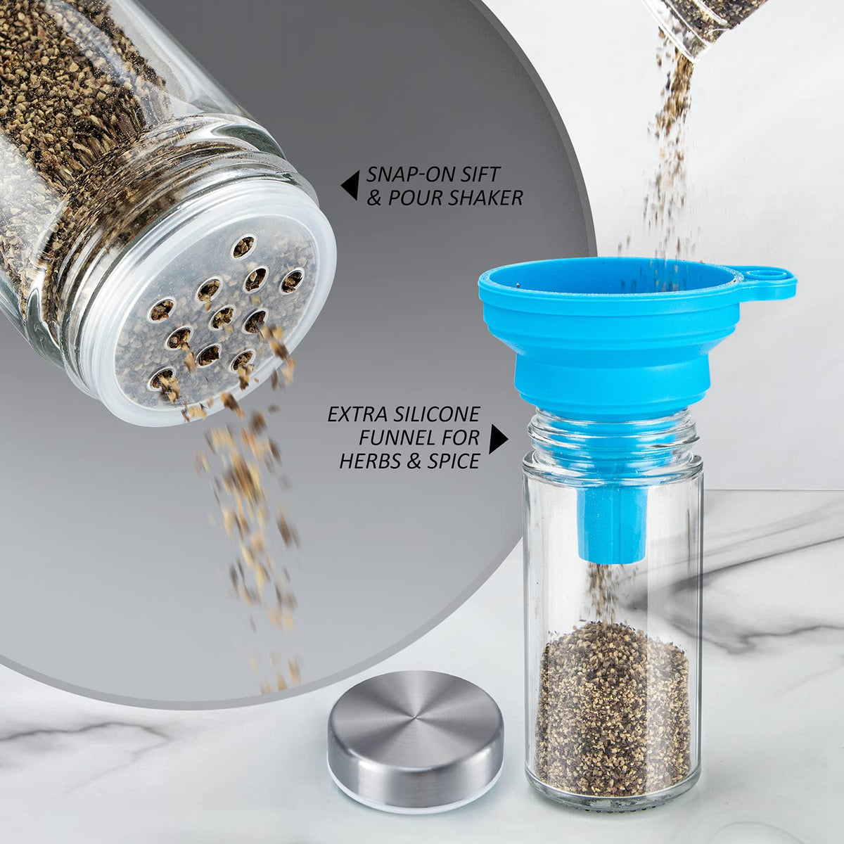 Dasaka reusable label stickers enable easy spice customization.