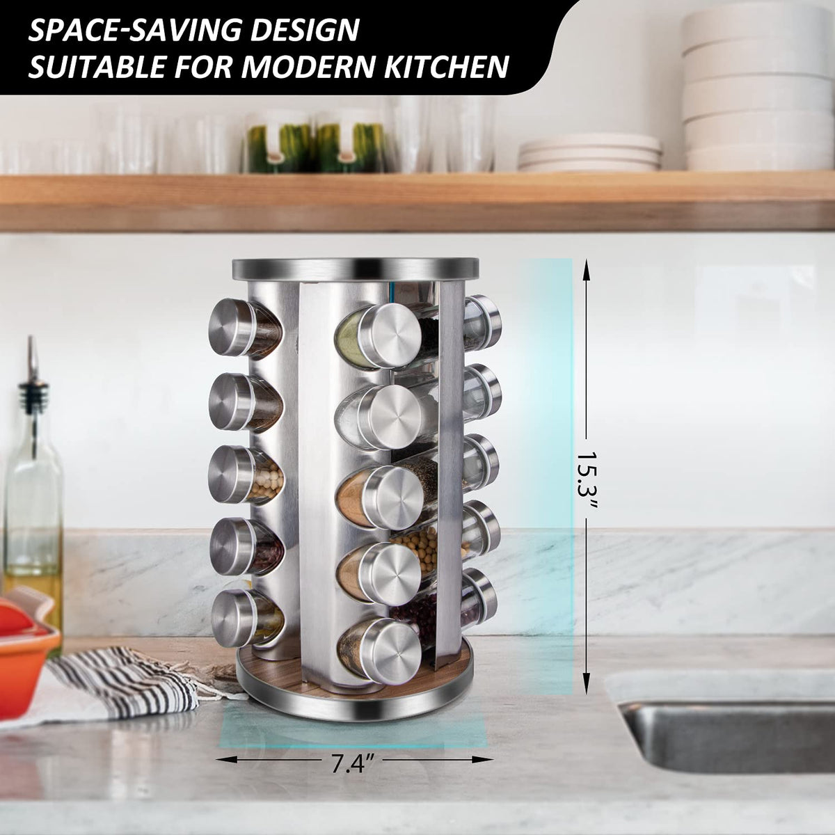 Dasaka spice jars with 3oz capacity keep spices fresh longer.