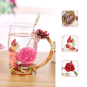 DasyFly handmade-teacup with floral motif, each piece unique.