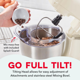 Dash 3.5QT tilt-head mixer paddle attachment perfect for creaming butter.