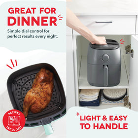 Dash auto shut-off feature helps prevent overcooking for worry-free meals.