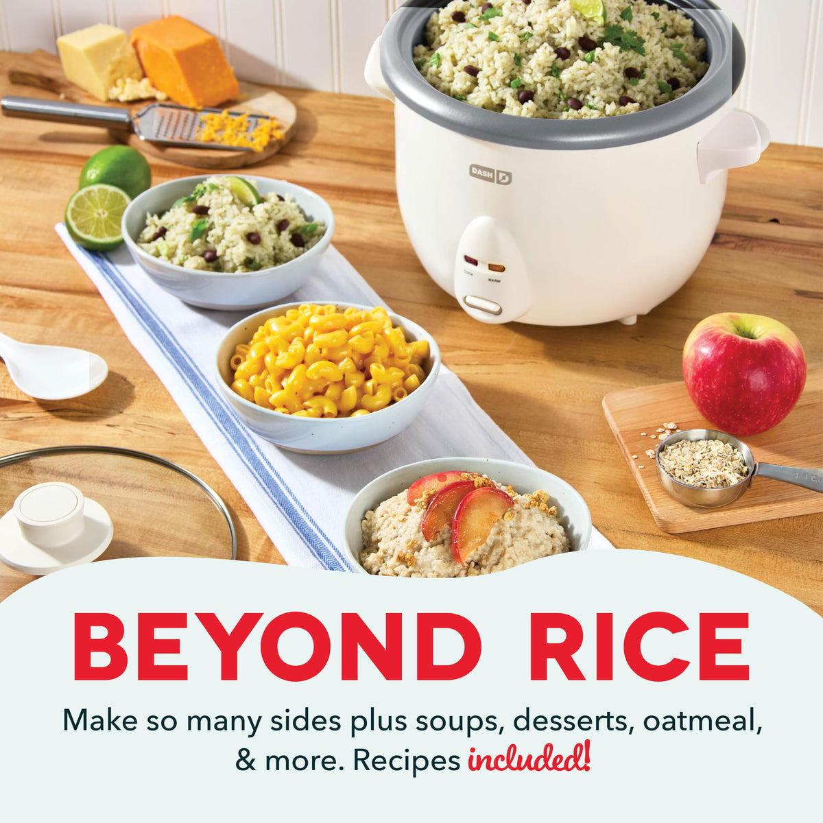DASH ceramic nonstick removable pot facilitates easy release and quick cleanup.