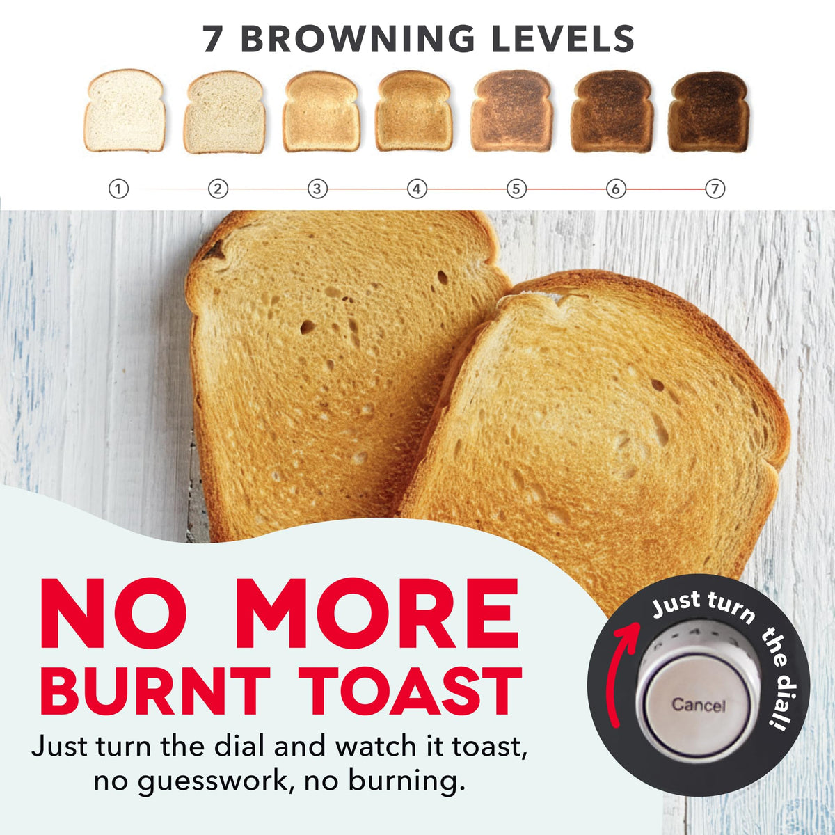 DASH Clear View Toaster auto shut-off for safer, unattended toasting