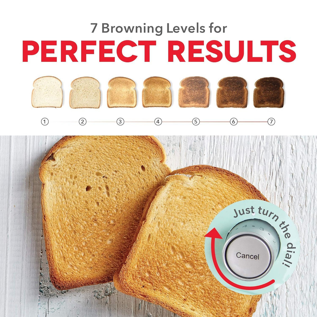 Dash Clear View Toaster crumb tray slides out for quick cleanup