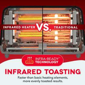 DASH Clear View Toaster defrosts frozen bread for quick, even warming