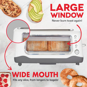 Dash Clear View Toaster extra-wide slots fit bagels and artisan bread