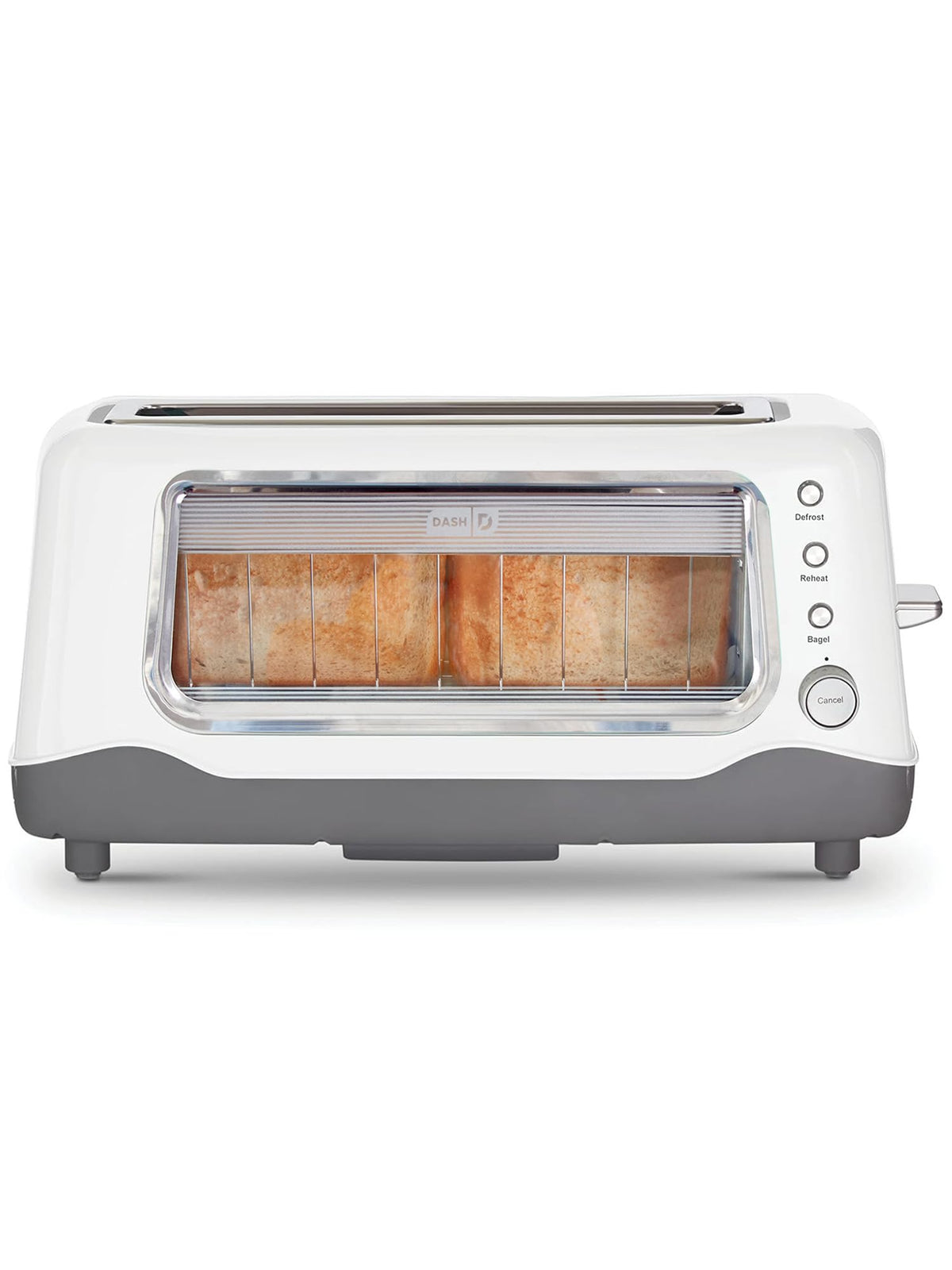 Dash Clear View Toaster window shows browning progress for precise toast