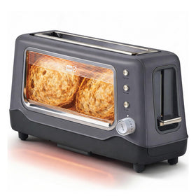 DASH Clear View Toaster window shows browning progress for precise toast