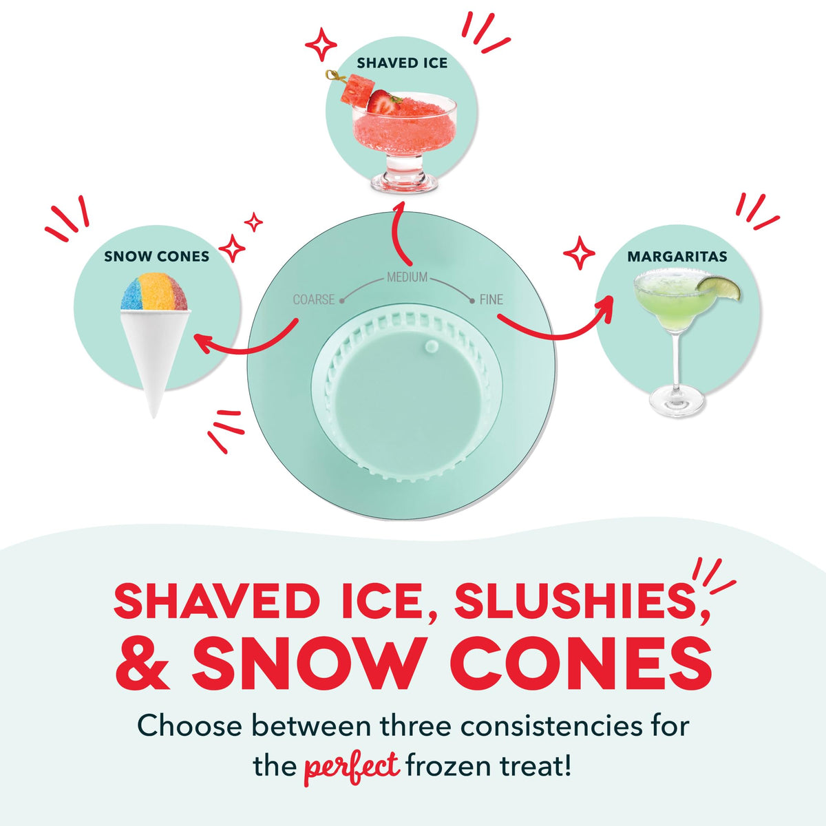 Dash Deluxe Adjustable Blades demonstrating blade control for ice texture