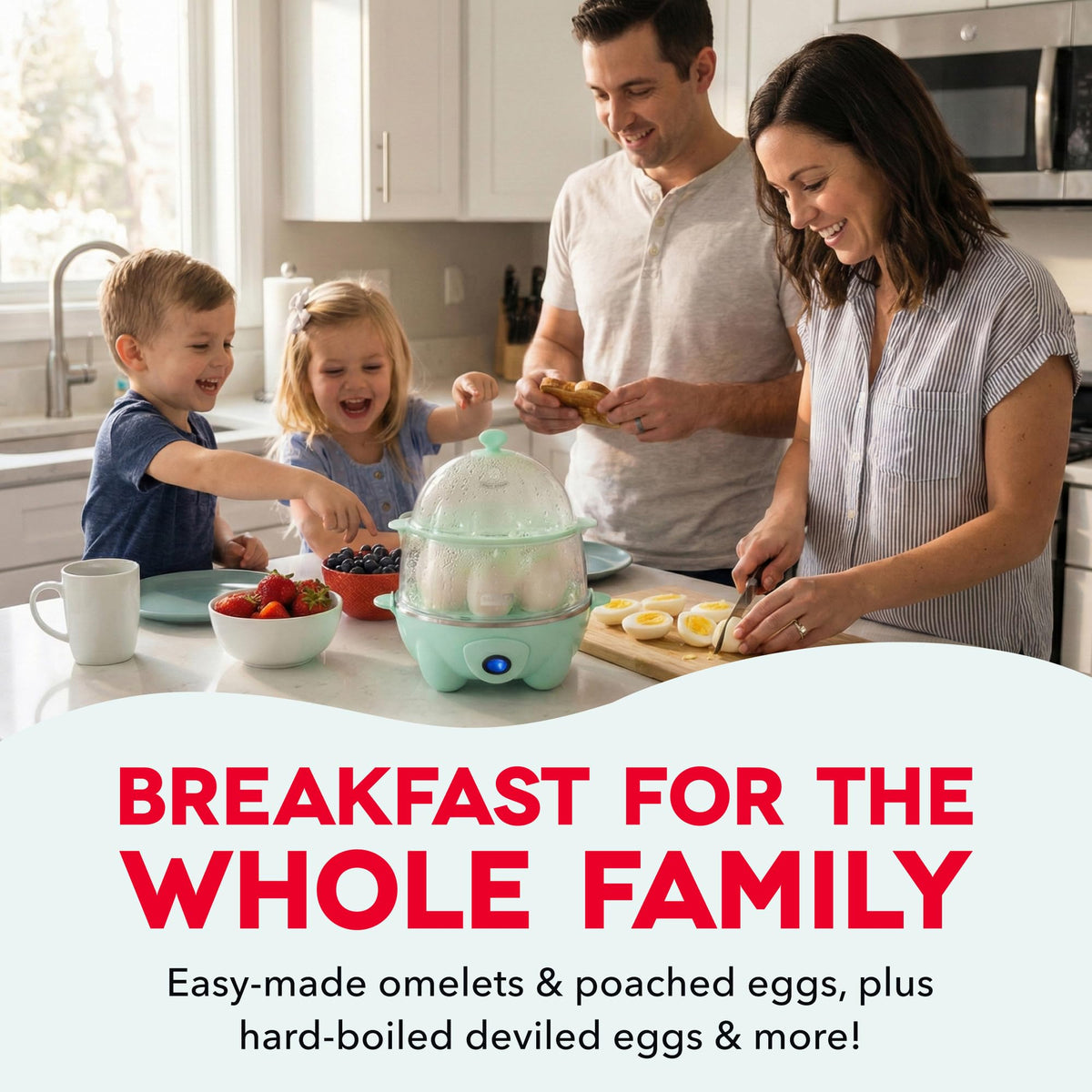 Omelet bowl ready for the DASH Deluxe Egg Cooker