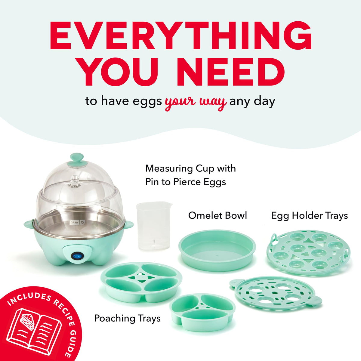 Precision thermal sensor inside the DASH Deluxe Egg Cooker