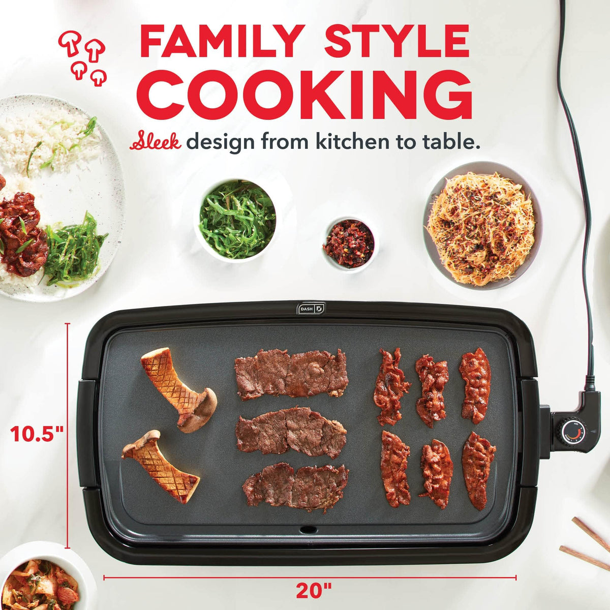 Anti-slip base provides stability while cooking and flipping