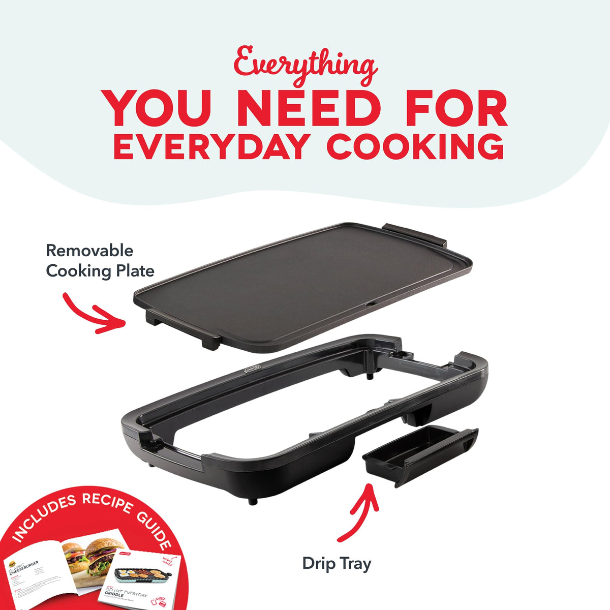 Dash Deluxe Everyday Griddle cooktop setup – simple plug-in and ready to cook.