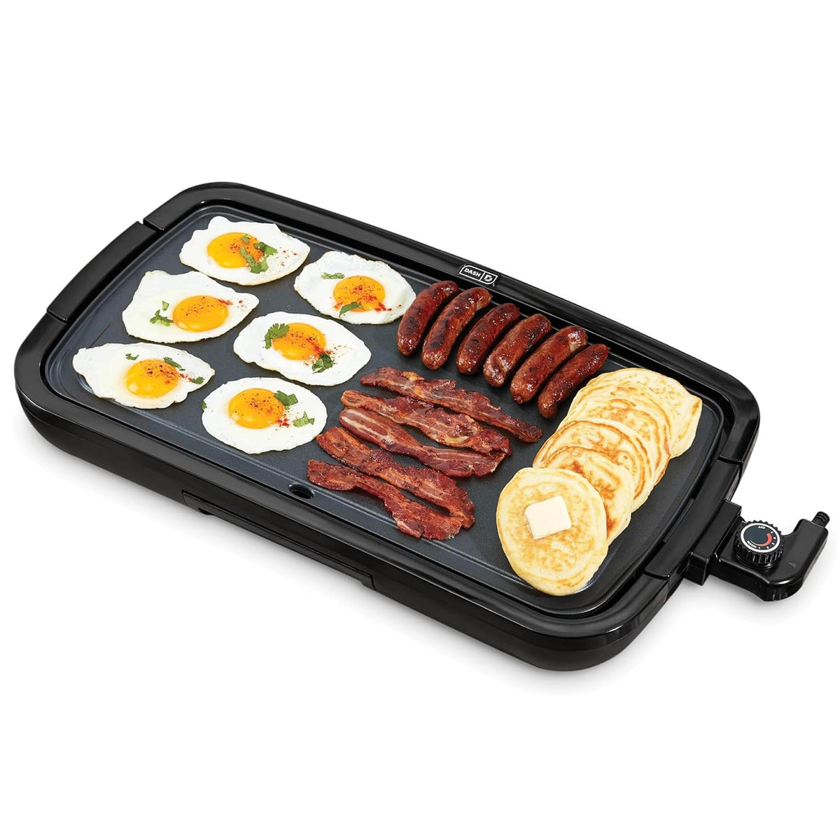 Dash Deluxe Everyday Griddle pancakes – large surface for quick, fluffy breakfasts.