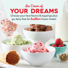 Dash Deluxe in action using the one-touch control for creamy sorbet and gelato.