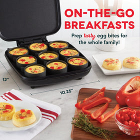 Dash Family Size Egg Bite Maker silicone cups releasing bites easily for fluffy results