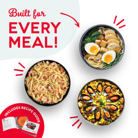 DASH skillet provides precise temperature control for versatile home cooking.