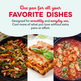 DASH skillet removable heating probe enables compact storage after cooking.