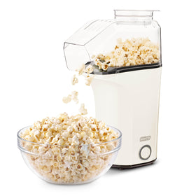 DASH Fresh Pop Popcorn Maker front view highlighting oil-free popcorn for healthier snacking at home.