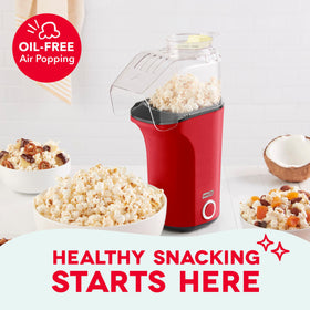 Close-up of the measuring cup with the Dash Fresh Pop popcorn maker for precise portions