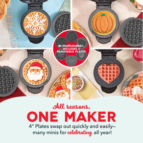 DASH Holiday MultiMaker Santa plate creates playful holiday waffles for family mornings