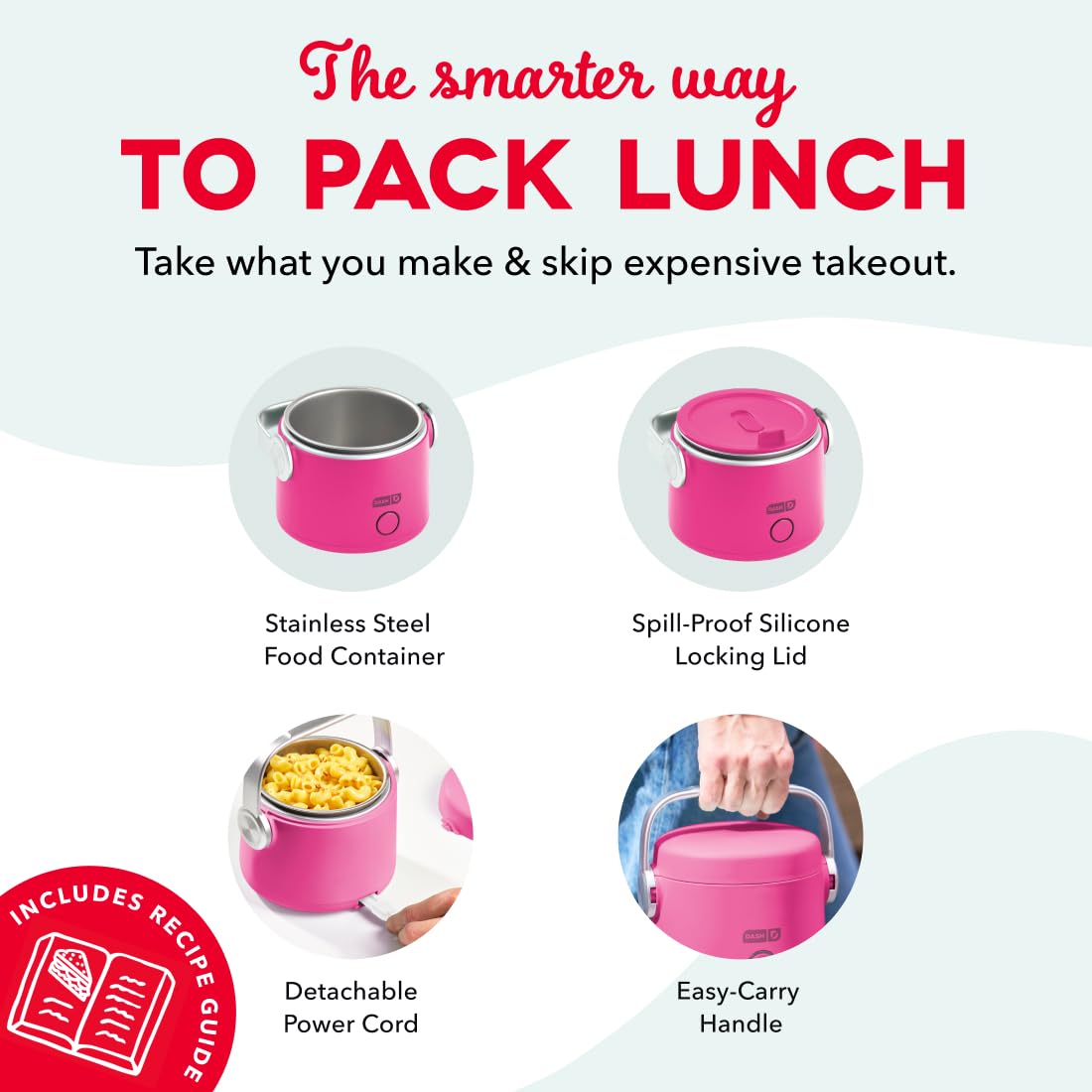 Dash Hot2Go 20-ounce capacity suits personal meals.