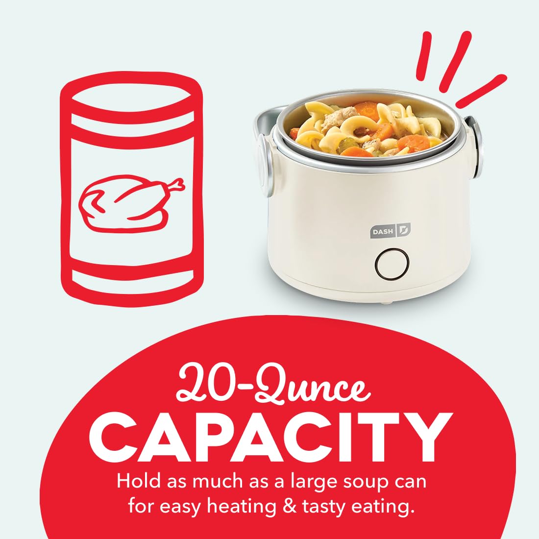 Dash Hot2Go Cream in-dorm setup for convenient reheating anywhere