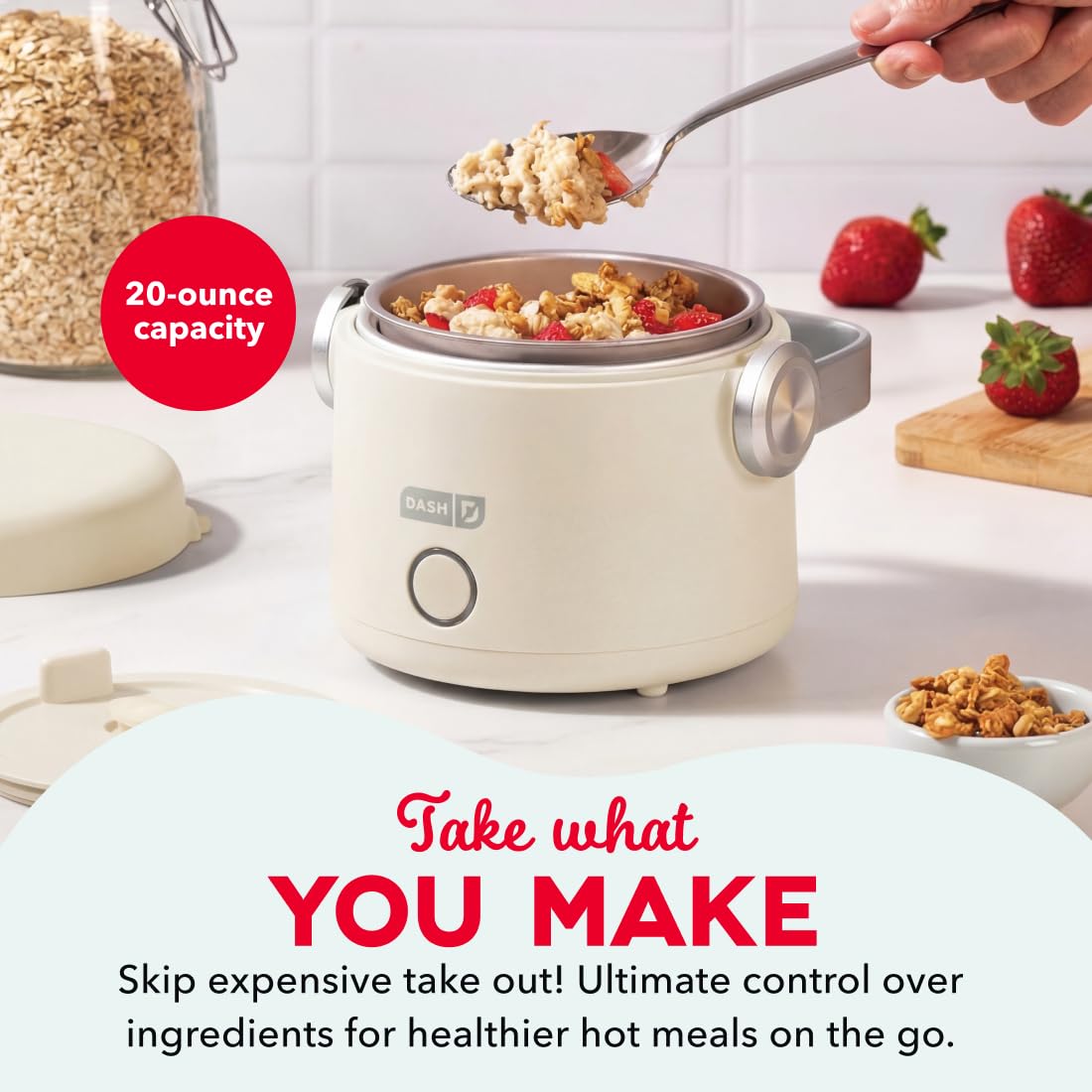 Dash Hot2Go Cream interior with 20-ounce insert for personal meals