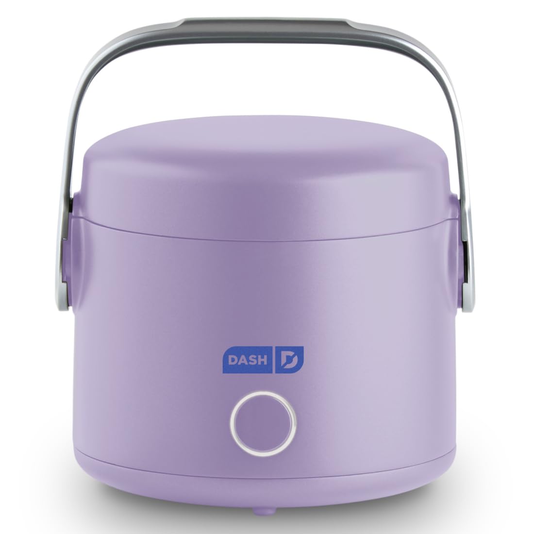 DASH Hot2Go lavender lunchbox facing forward, ready to heat at the office