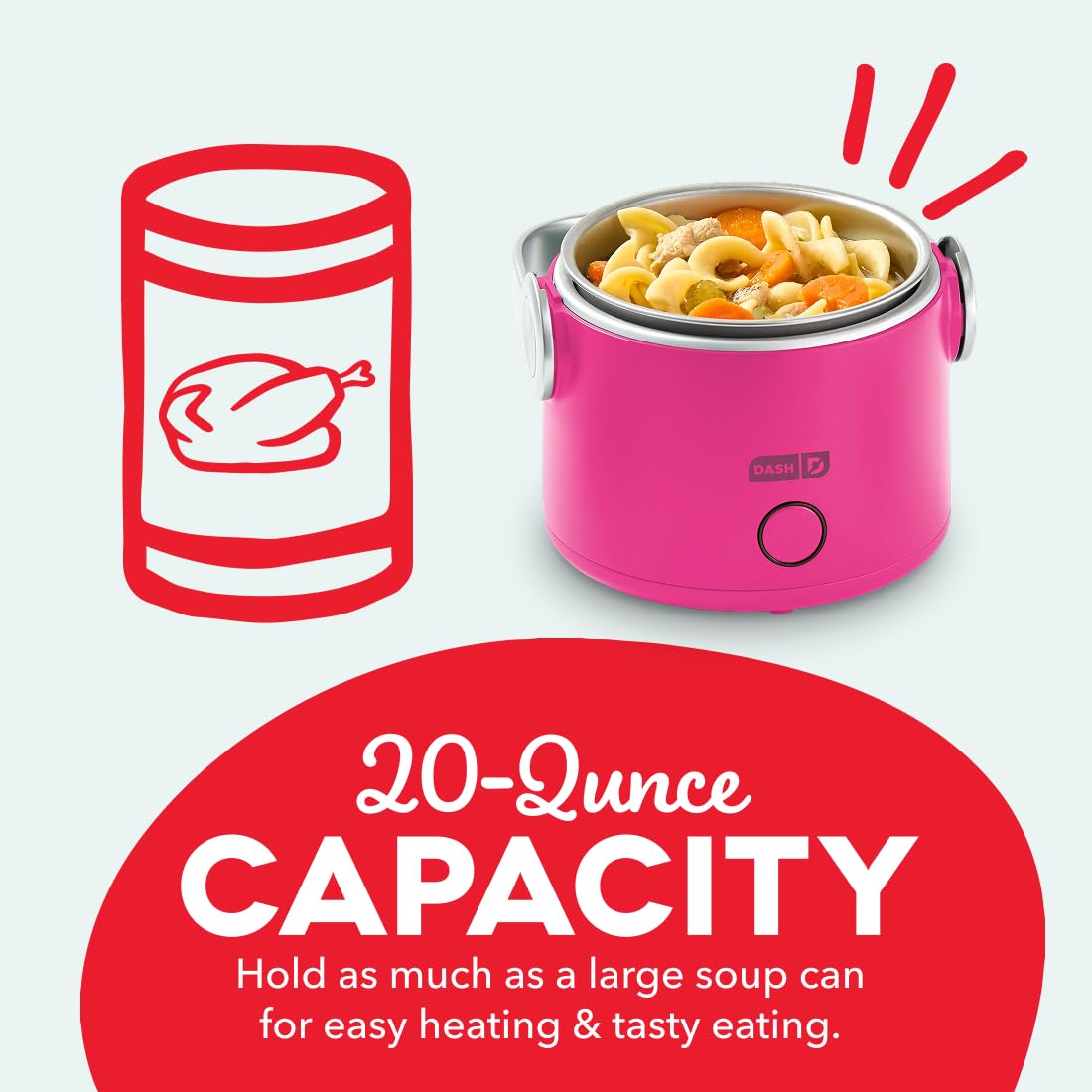 Dash Hot2Go recipe guide inspires quick heated lunches.