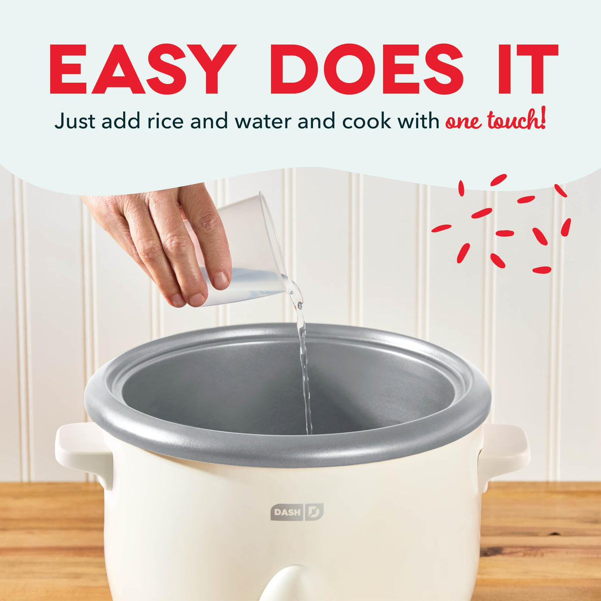 DASH keep-warm function keeps meals ready to serve after cooking.