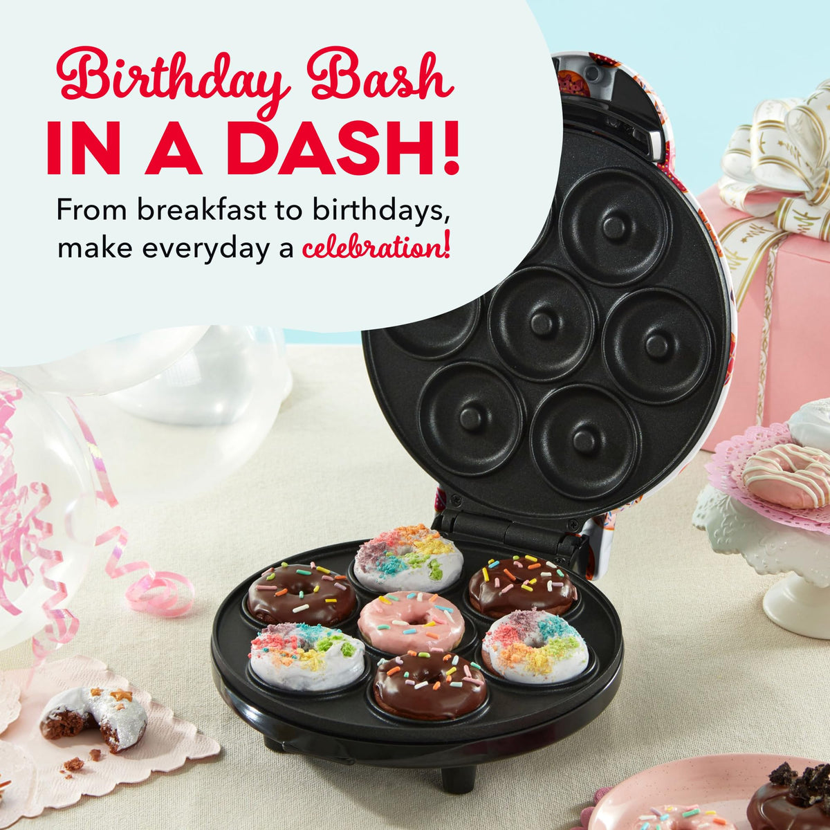 DASH Mini Donut Maker family-friendly breakfast option.