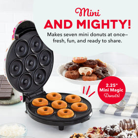 DASH Mini Donut Maker seven-donut batch ready to bake.