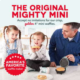 Dash Mini Waffle Maker nonstick surface ensures easy food release.