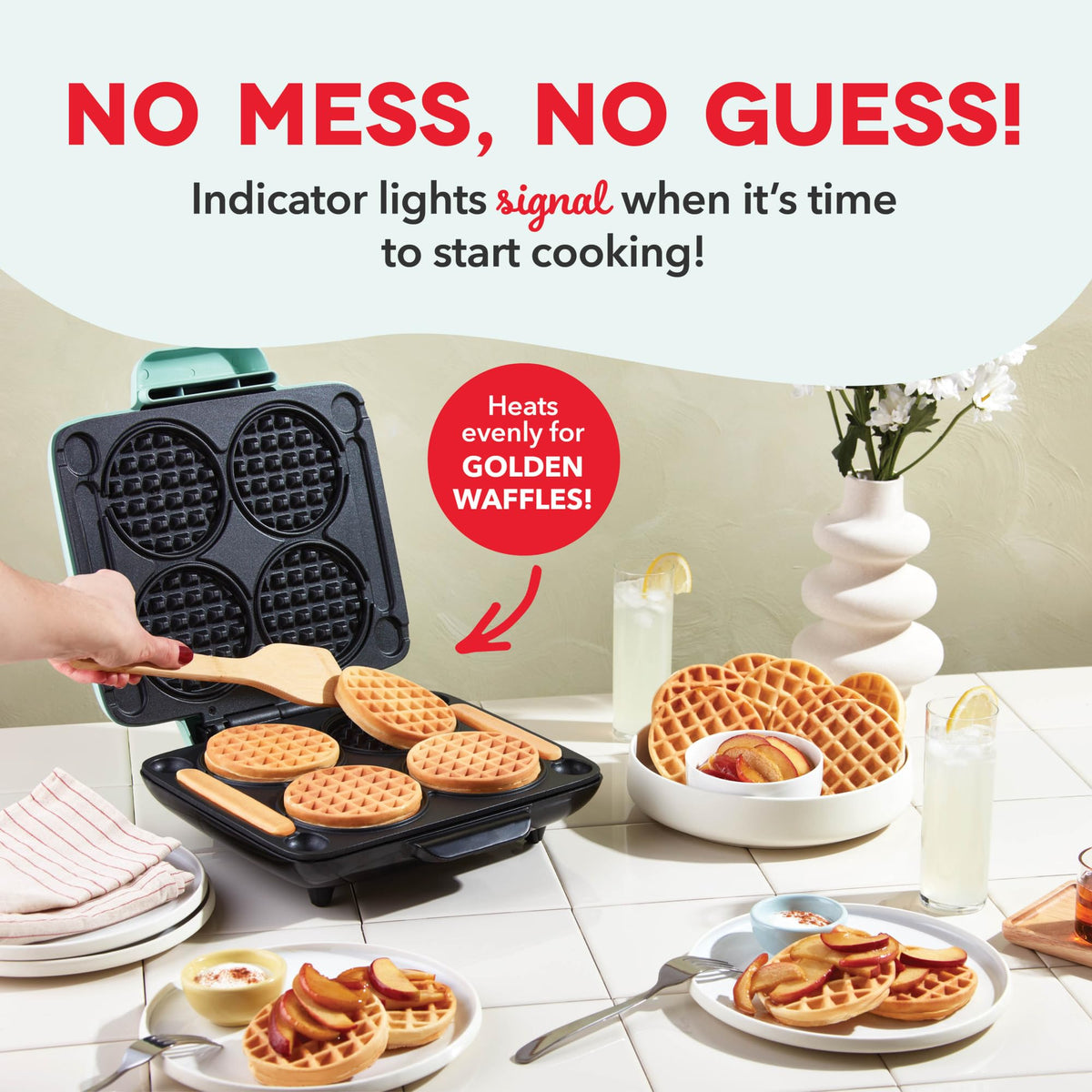 DASH Multi Mini Waffle Maker compact design fits small kitchens