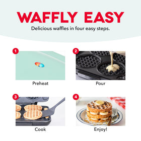 Dash Multi Mini Waffle Maker — compact counter design fits small kitchens.