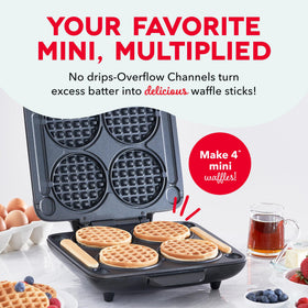 Dash Multi Mini Waffle Maker — dual nonstick plates for even browning and fast heating.