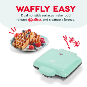 DASH Multi Mini Waffle Maker easy-release surface helps waffles pop out neatly