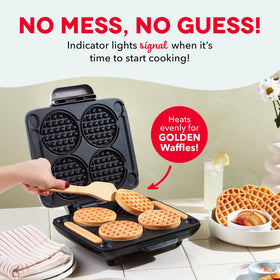Dash Multi Mini Waffle Maker — golden waffles ready to stack for brunch.