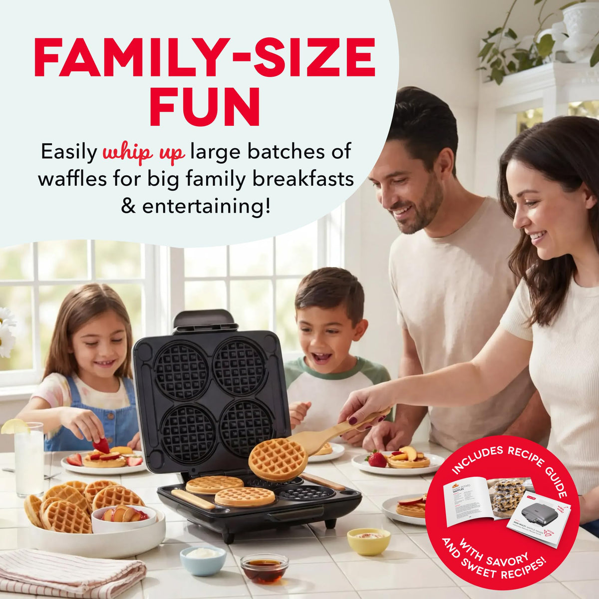 Dash Multi Mini Waffle Maker — indicator light signals when to pour and enjoy.