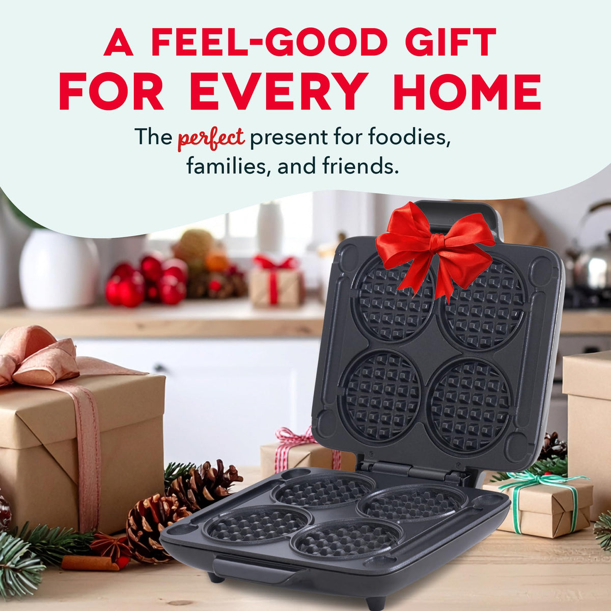 DASH Multi Mini Waffle Maker non-slip feet keep it steady
